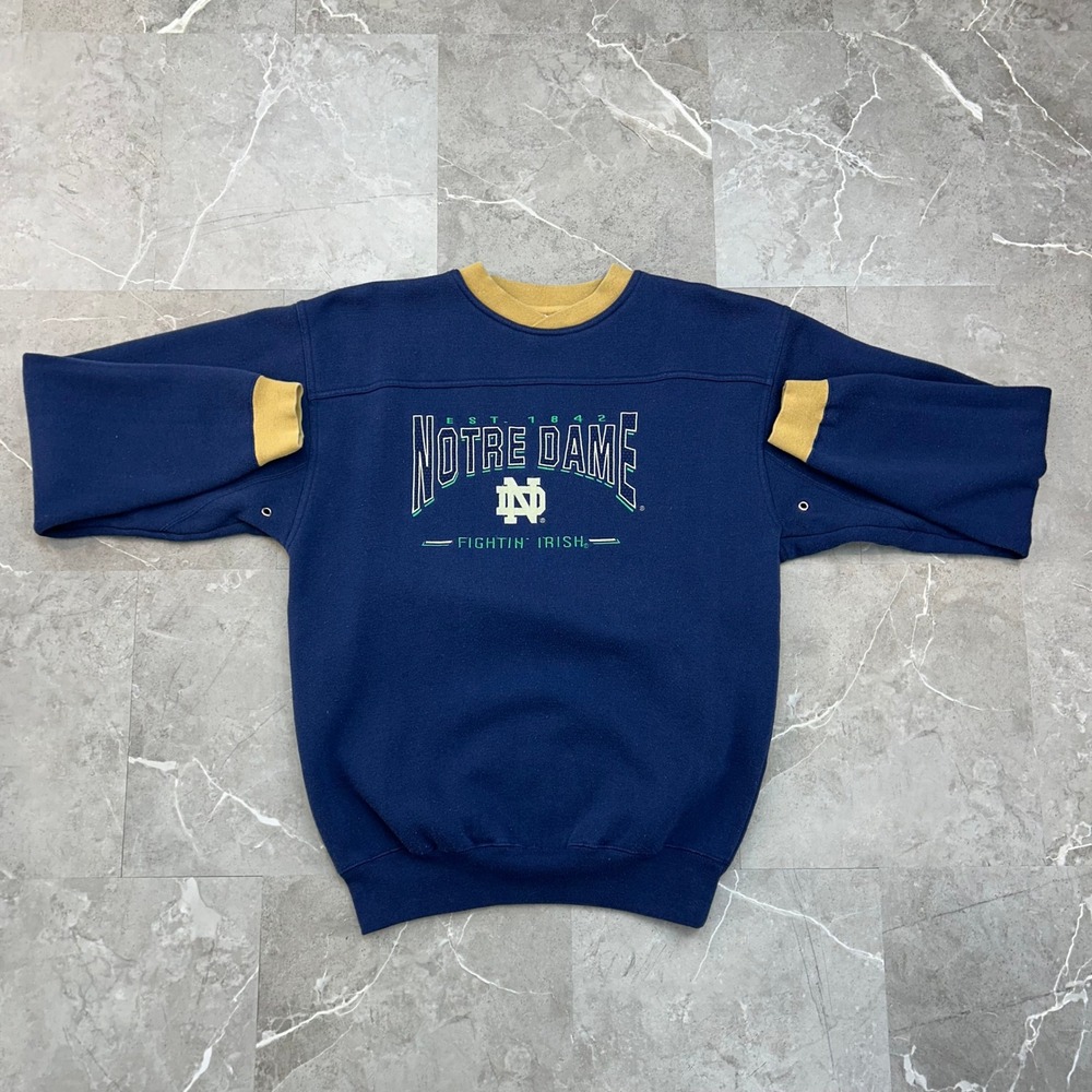 90s Vintage Notre Dame Fighting Irish Sweatshirt Mens XL Pullover Crewneck